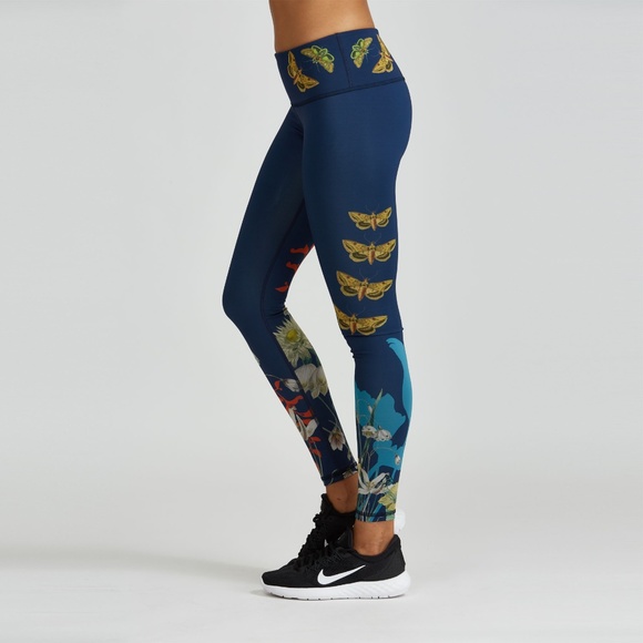 Noli Yoga Women Athletic Leggings, Navy Enchanted - Picture 4 of 8